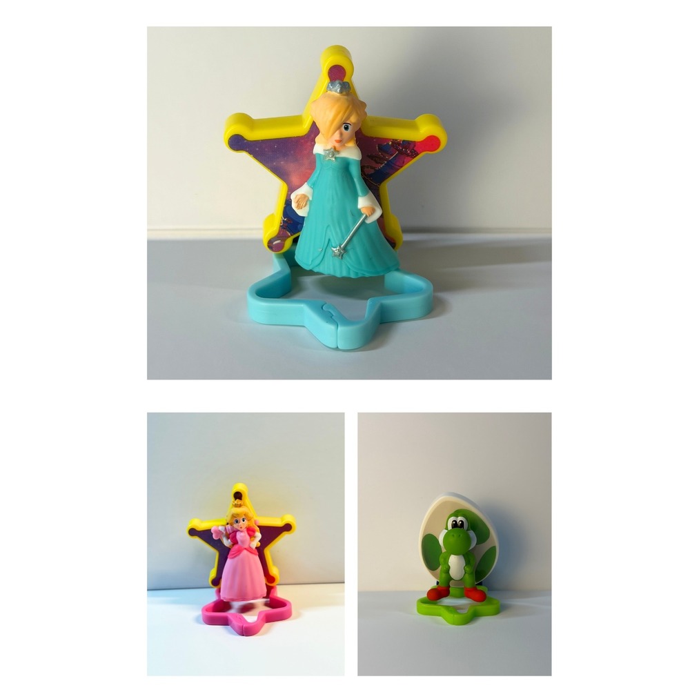 McDonalds Super Mario Galaxy Happy Meal Toys Bundle of 3 - #4, #5, and #7